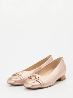 Hassia – Loafer-Ballerinas aus Metallicleder Roségold