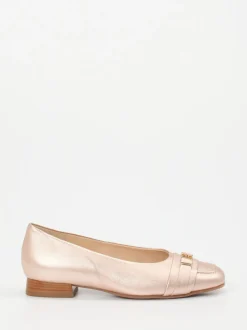Hassia – Loafer-Ballerinas aus Metallicleder Roségold