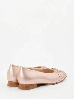 Hassia – Loafer-Ballerinas aus Metallicleder Roségold