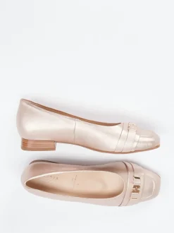 Hassia – Loafer-Ballerinas aus Metallicleder Roségold