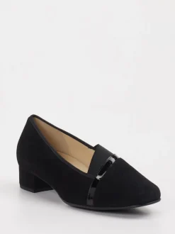 Hassia – Loafer-Pumps aus Veloursleder Schwarz