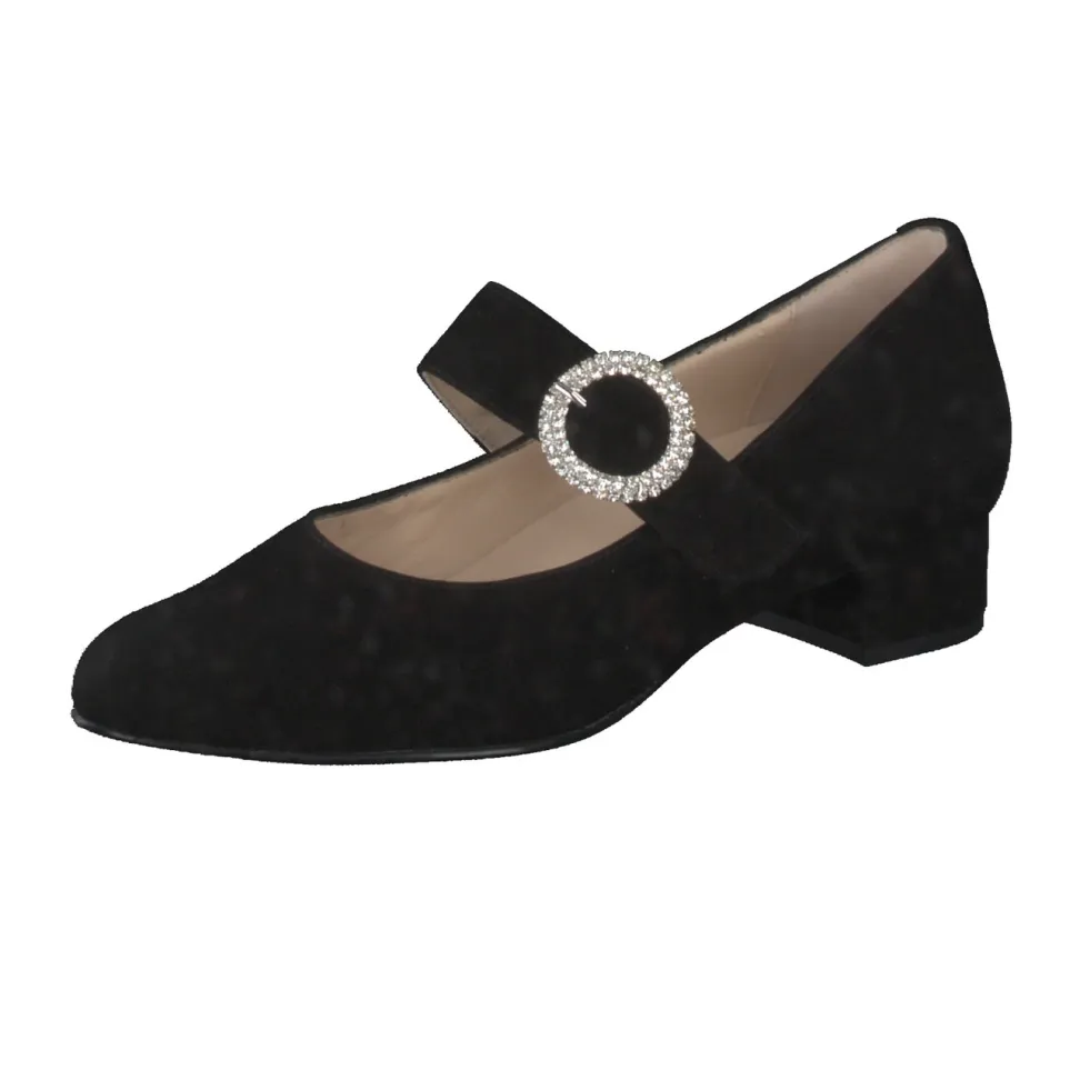Hassia – Mary Jane Pumps aus Veloursleder schwarz