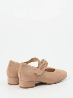 Hassia – Mary Jane Pumps aus Veloursleder rosébeige