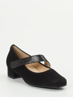 Hassia – Mary Jane Pumps aus Veloursleder schwarz