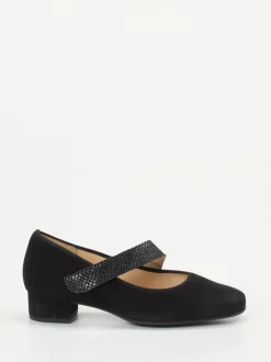 Hassia – Mary Jane Pumps aus Veloursleder schwarz