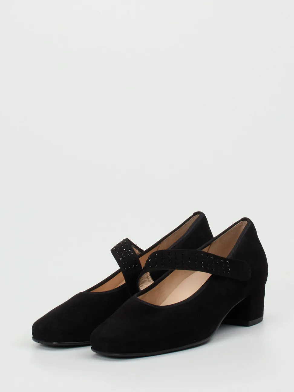 Hassia – Mary Jane Pumps aus Veloursleder schwarz