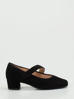 Hassia – Mary Jane Pumps aus Veloursleder schwarz