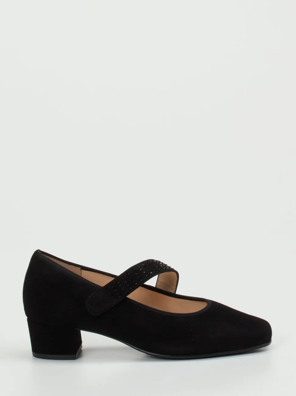 Hassia – Mary Jane Pumps aus Veloursleder schwarz