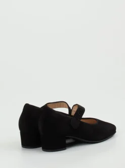 Hassia – Mary Jane Pumps aus Veloursleder schwarz