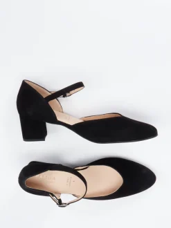 Hassia – Mary-Jane-Pumps aus Veloursleder schwarz