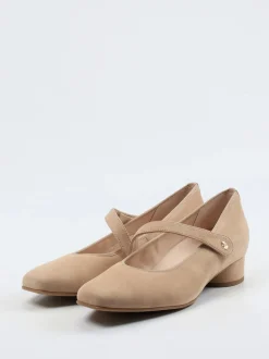 Hassia – Mary-Jane-Pumps aus Veloursleder beige