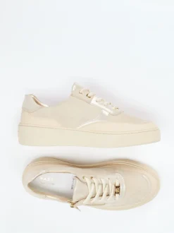 Hassia – Plateau-Sneaker aus Veloursleder beige