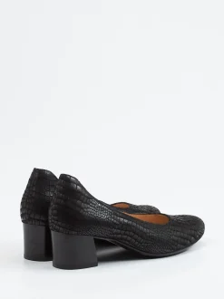 Hassia – Pumps aus geprägtem Leder schwarz