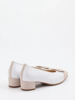 Hassia – Pumps aus Velourleder und Glattleder Weiß