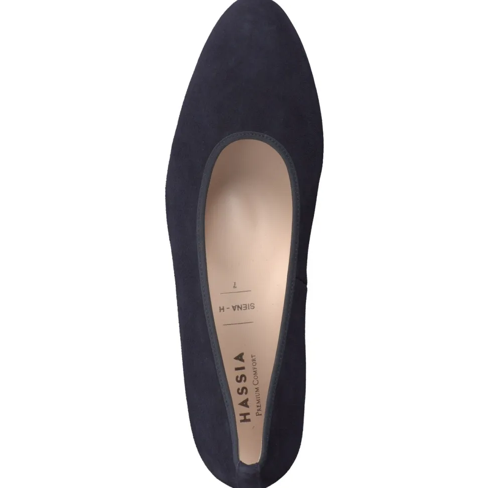 Hassia – Pumps aus Veloursleder Dunkelblau