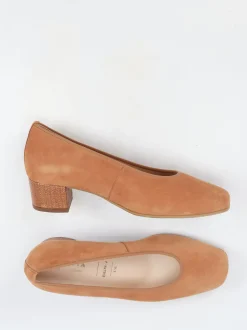 Hassia – Pumps aus Veloursleder cognacfarben