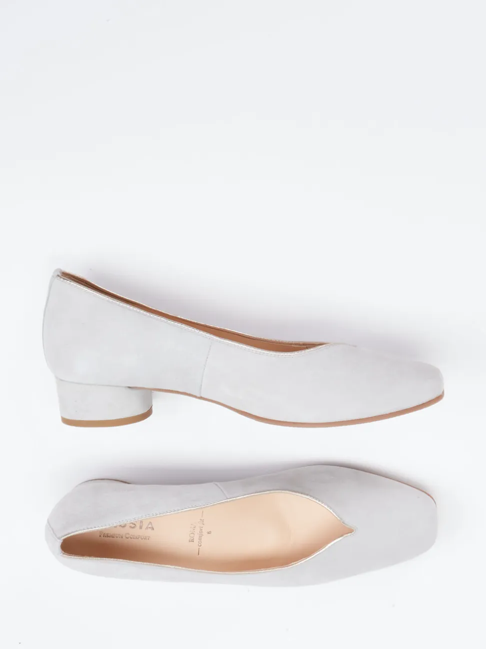Hassia – Pumps aus Veloursleder in Hellgrau