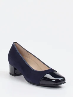 Hassia – Pumps aus Veloursleder und Lack in Blau