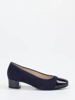 Hassia – Pumps aus Veloursleder und Lack in Blau