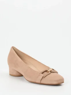 Hassia – Pumps aus Veloursleder in Sandbeige
