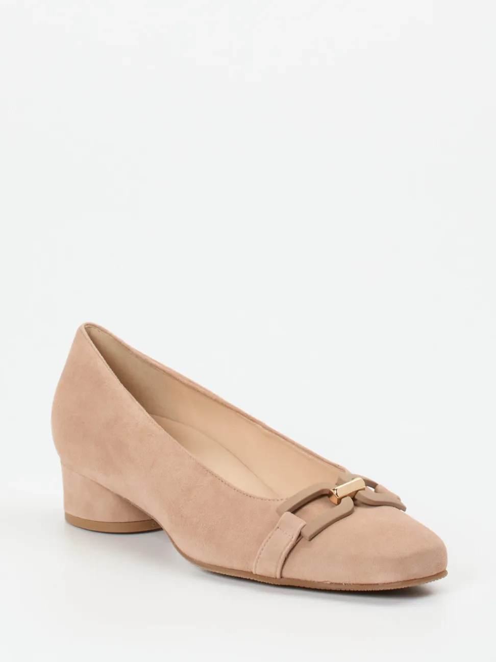 Hassia – Pumps aus Veloursleder in Sandbeige