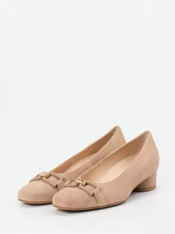 Hassia – Pumps aus Veloursleder in Sandbeige