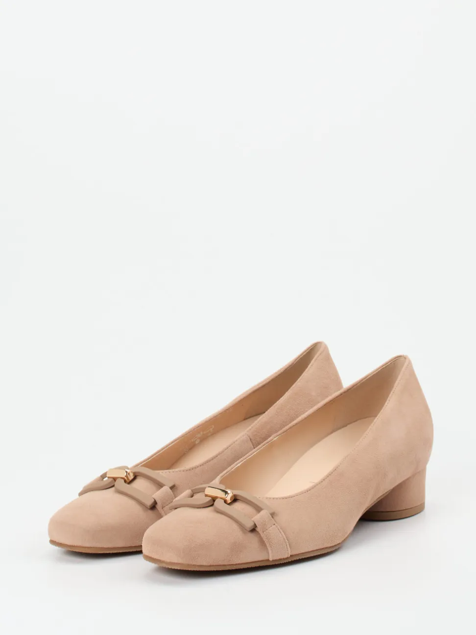 Hassia – Pumps aus Veloursleder in Sandbeige