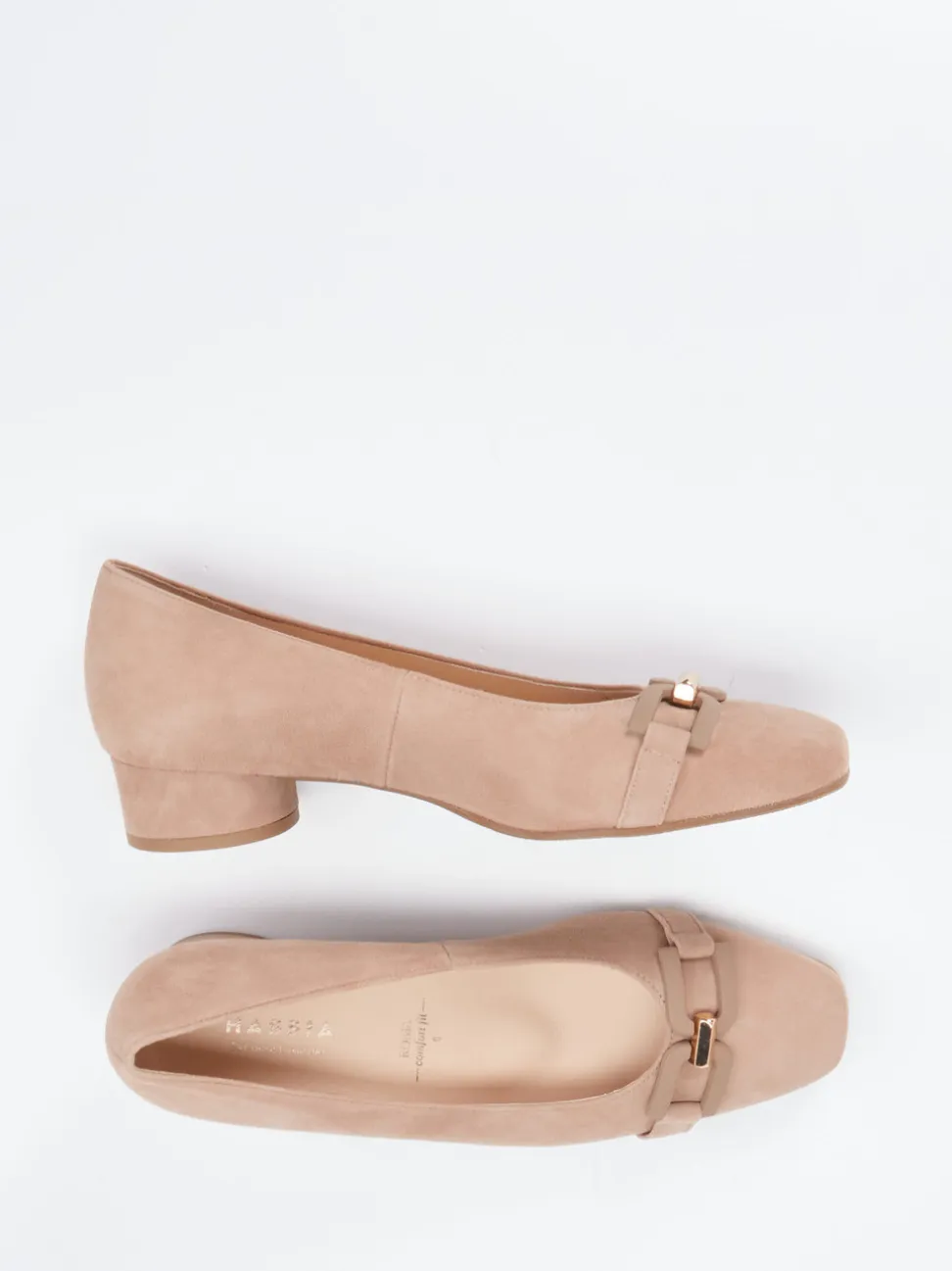 Hassia – Pumps aus Veloursleder in Sandbeige