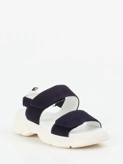 Hassia – Sandalen aus Veloursleder in Nachtblau