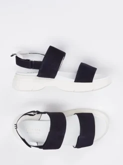 Hassia – Sandalen aus Veloursleder in Nachtblau
