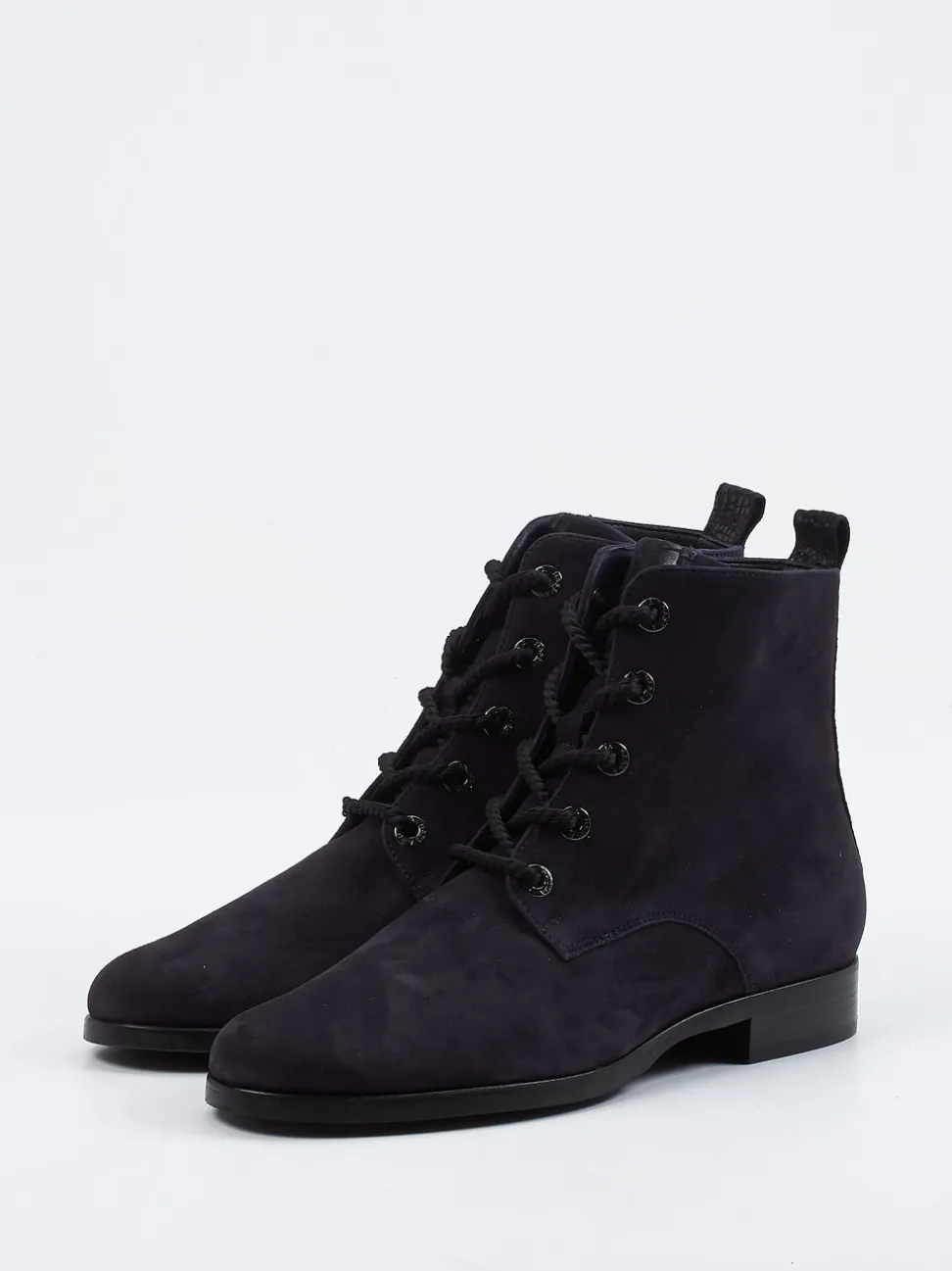 Hassia – Schnürboots aus Veloursleder Dunkelblau