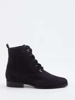 Hassia – Schnürboots aus Veloursleder Dunkelblau