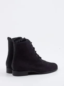 Hassia – Schnürboots aus Veloursleder Dunkelblau