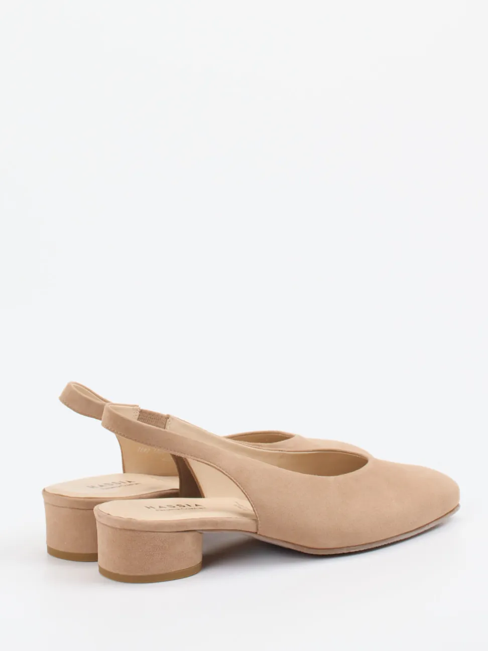 Hassia – Slingback-Pumps aus Veloursleder beige