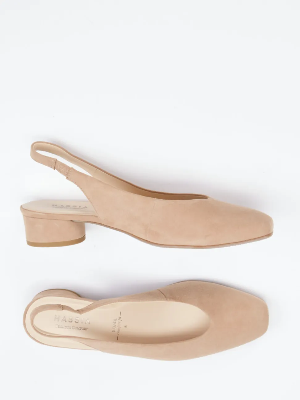 Hassia – Slingback-Pumps aus Veloursleder beige