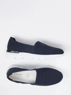 Hassia – Slipper aus Textil in Dunkelblau