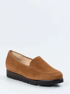 Hassia – Slipper aus Veloursleder cognacbraun
