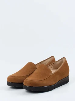 Hassia – Slipper aus Veloursleder cognacbraun