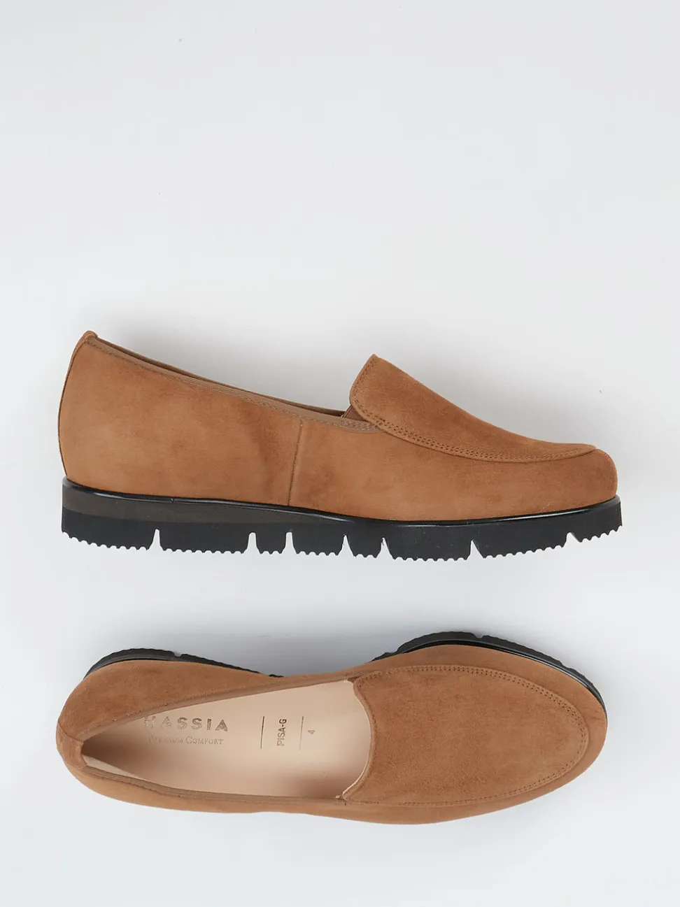 Hassia – Slipper aus Veloursleder cognacbraun