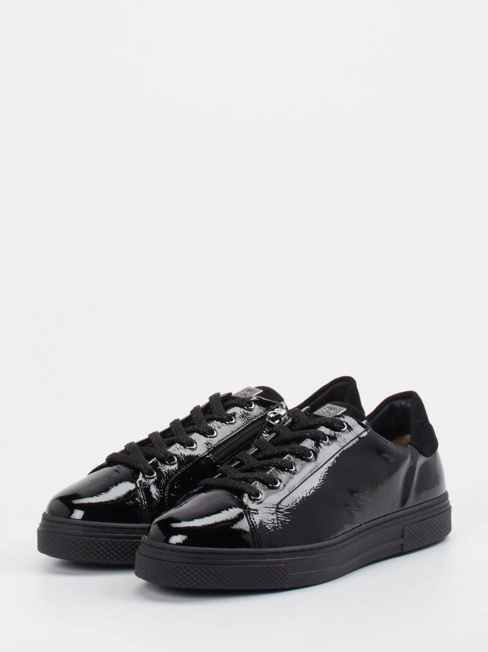 Hassia – Sneaker aus Lackleder schwarz glänzend