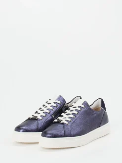 Hassia – Sneaker aus Metallicleder in Dunkelblau