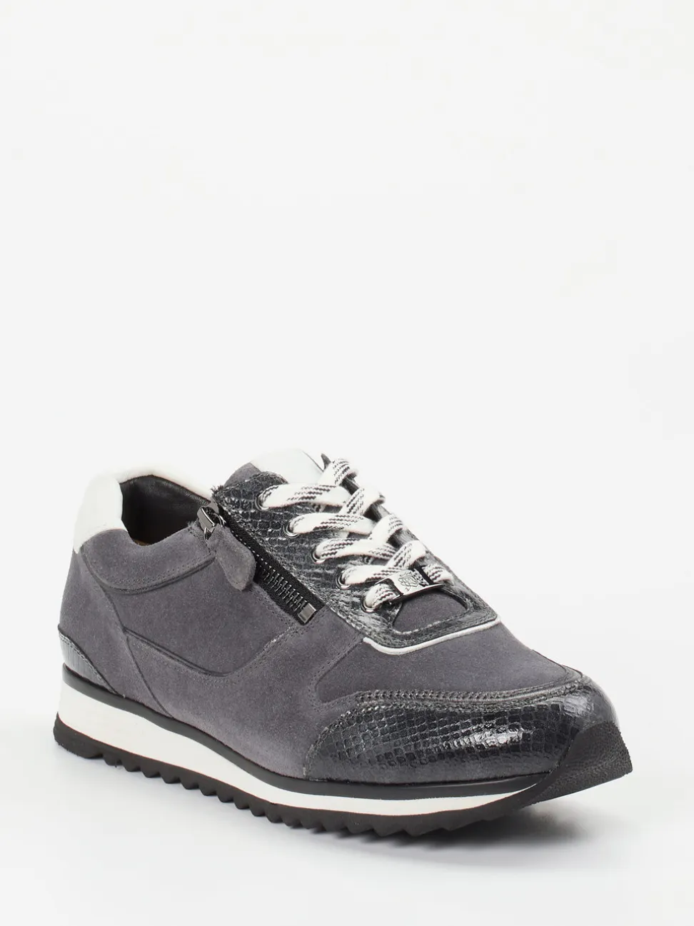 Hassia – Sneaker aus Veloursleder mit Kroko-Details