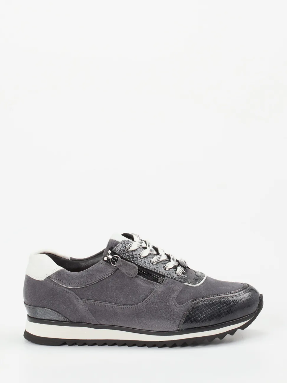 Hassia – Sneaker aus Veloursleder mit Kroko-Details