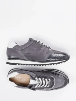 Hassia – Sneaker aus Veloursleder mit Kroko-Details