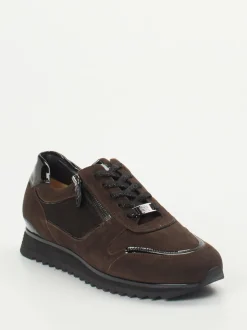 Hassia – Sneaker aus Veloursleder in Dunkelbraun