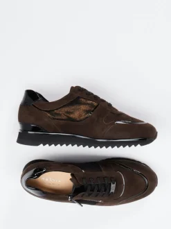 Hassia – Sneaker aus Veloursleder in Dunkelbraun