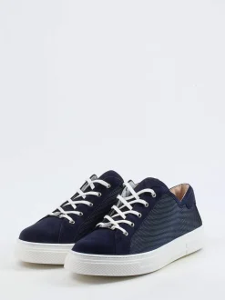 Hassia – Sneaker aus Veloursleder und Mesh dunkelblau