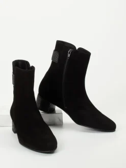 Hassia – Stiefeletten aus Veloursleder schwarz