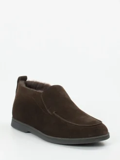 Henderson – Hausschuh aus Veloursleder dunkelbraun