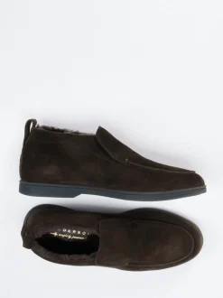 Henderson – Hausschuh aus Veloursleder dunkelbraun